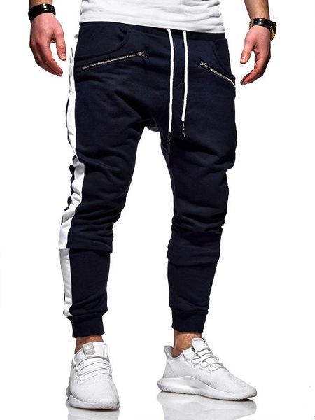 

plus-size men's sweatpants in spring and fall are paired with pants, Black