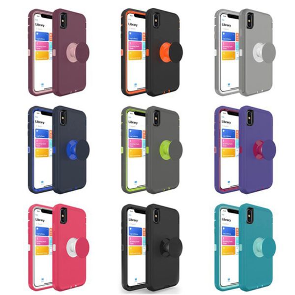 

Defender holder phone ca e built in kick tand 3 in 1 hockproof protector for iphone x x xr x max 6 7 8 plu
