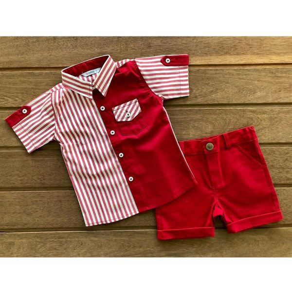 

baby boy gentleman outfits toddler kids shirt & shorts pants clothes set 2pcs, White