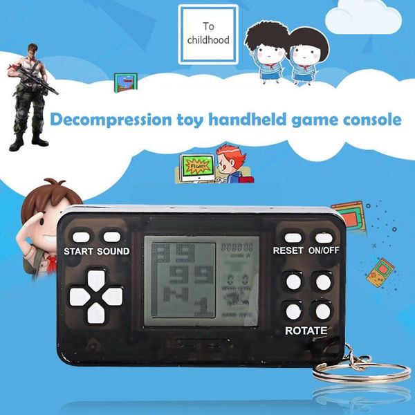 

portable retro mini classic lcd tetris game console keychain machine children's handheld nostalgic game console kids gift toy