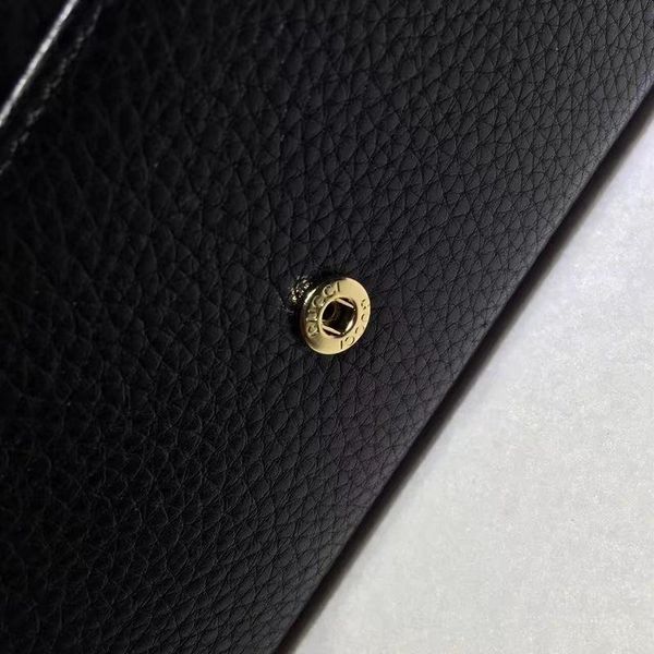 

2019 celebrity design letter embossing buckle two fold wallet cowhide leather woman 282414 long purse clutch t1a6