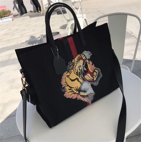 

designer handbag tiger head embroidery velvet tote bag spring and summer shoulder slant span portable thousand bird plaid canvas bags 4