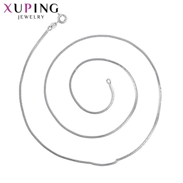 

11.11 deals xuping for women elegant jewelry fashion rhodium gold-color plated necklace beautiful new year's gifts s126.9-45254, Silver