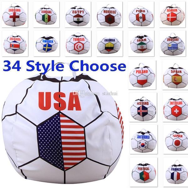 

country flag storage bag children's toys animal football fan stool blanket clothing organization bags 26 inch 34 styles wx9-548