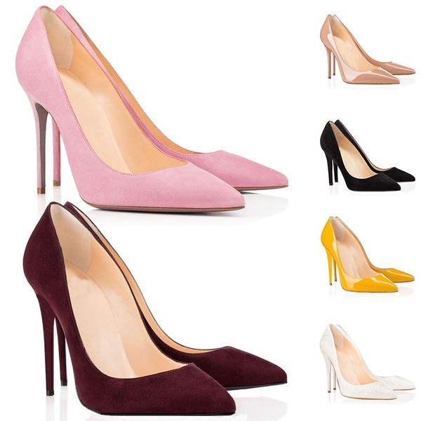 

высокий каблук модельер каблуки womens s 8 см 10 см 12 см sexy nude черный красный кожаные остроносые насосы свадебные платья обувь