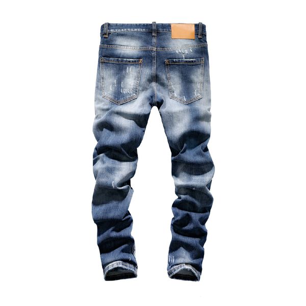 

dsquared2 men dsquared2 mens дизайнера дизайнерский новые красивые джинсы показать подходят дикое европейской мода dsn25 хлопок высокого ка, Blue