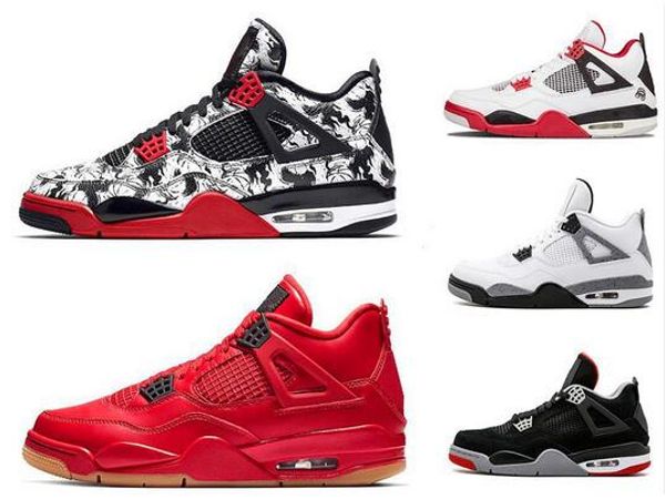 

tattoo 4 singles day 4s basketball shoes men pure money royalty white cement raptors black cat bred fire red mens trainers sports sneakers