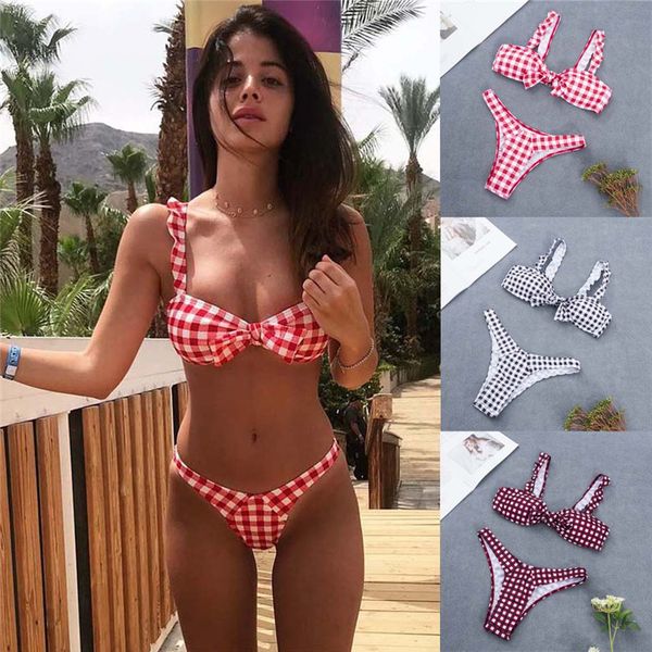 

плавать бикини для женщин 2 шт бикини hot sexy bow милые женщины femme купание push up проложенный бандо майо de bain пифы, White;black