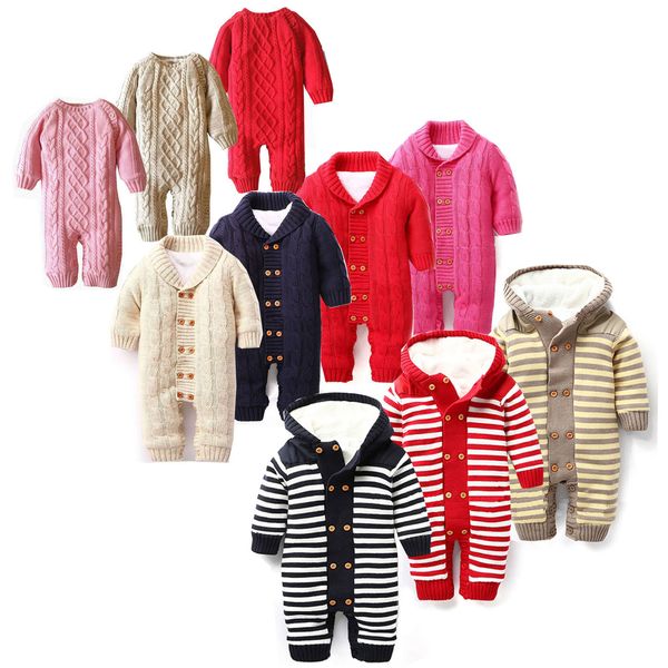 

cross-border european and american style autumn and winter cotton plus velvet baby jumpsuit baby romper wholesale childrens sweater, Blue