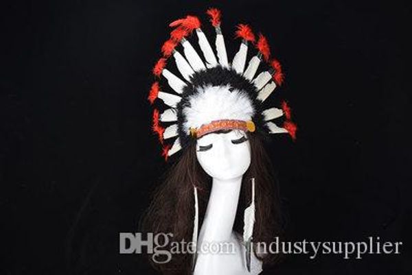 

thanksgiving headdress cosplay costumes indian headdress for halloween prop feather headdress adjustable size 58*36cm