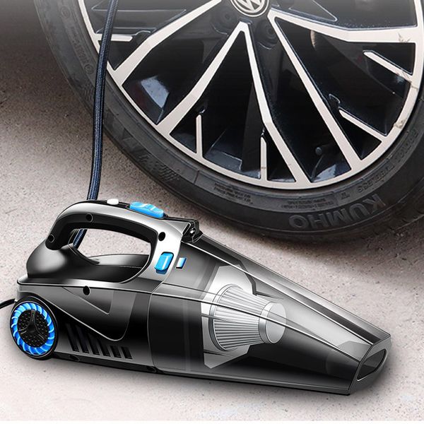 

4 in 1 portable 3600pa 12v 120w car handheld vacuum cleaner electric air pump tire inflator led light vacuum cleaner home car