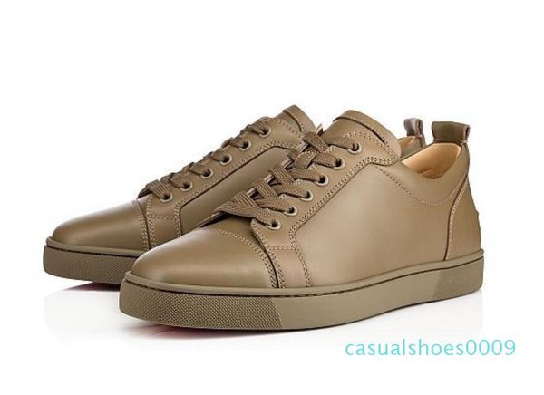 

2018 new men low sneakers men causal leather sneakers thick heel lace up sneakers party shoes red bottom shoes male party red sole c09, Black