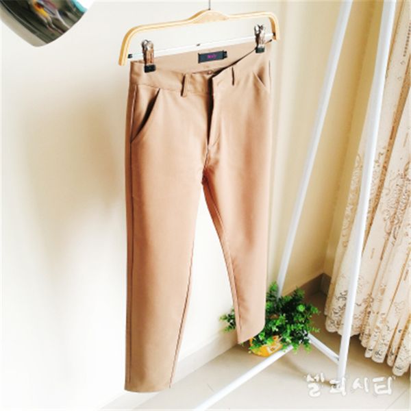 

women's cute candy color pencil pant high-quality stretch cotton straight pants casual plus size 4xl trousers women, Black;white