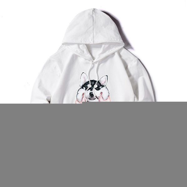 

men designer sweatershirts solid color thin couple hoodies dog print mens women long sleeve luxury clothing high quality, Black