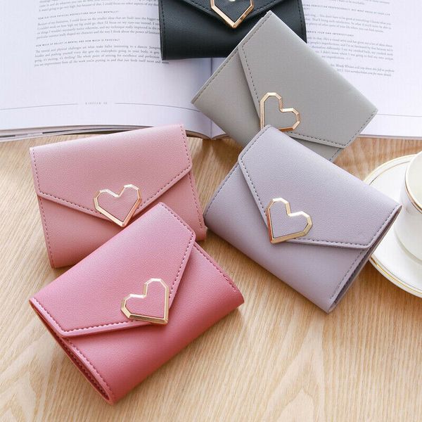 

fashion lady women pu leather clutch wallet elegant mini card holder case coin purse female ladies money bag handbag, Red;black