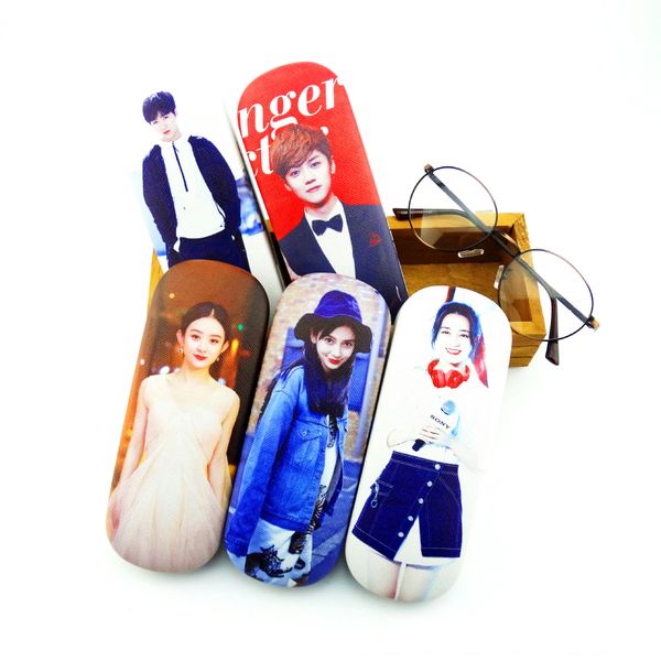 

hipster star student myopia optical iron box store name case glasses case myopia glasses box plus, Blue