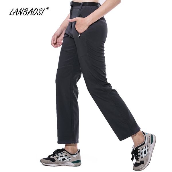 

2019 women's outdoor soft shell fleece pants waterproof skiing snowboard trekking hiking climbing trousers 9 solid colors