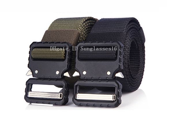 

wholesale 8 pcs 49/55/62 inch heavy duty black men belt mens designer belts ceinture nylon adjustable buckle zine alloy outdoor sports strap, Black;brown