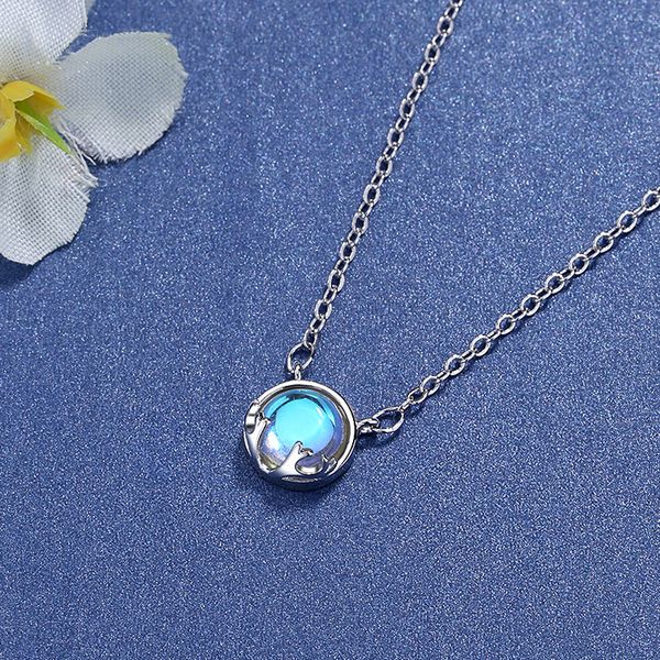 

silver lucky moonstone elk deer necklace 925 antler animal christmas necklace for women chain choker pendant