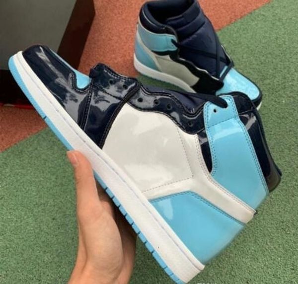 

1 quality high og unc patent asg retro wmns s obsidian blue chill-white basketball men women sneakers outdoor shoes