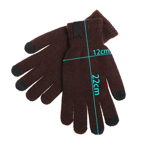 

warm gloves knitted wool touch screen gloves women men winter thicken cycling full finger gloves mittens guantes new 2020, Blue;gray