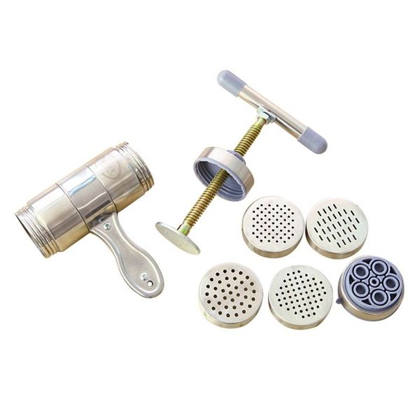 

stainless steel manual noodles press machine pasta maker with 5 noodle mould other bakeware