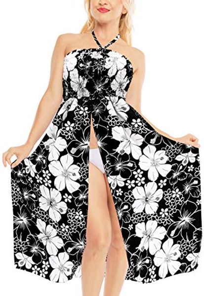 

la leela women's  beach dress tube dress, Black;gray