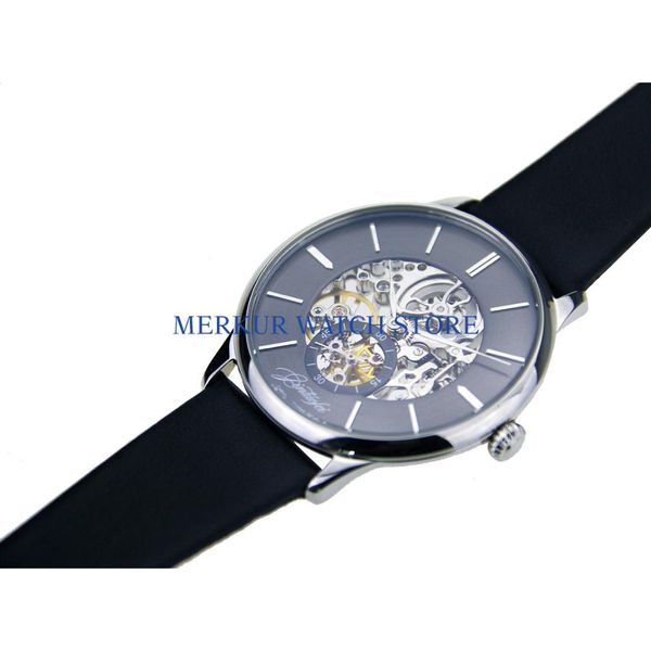

mens watch seagull movement st17 handwinding mechanical dress ultra thin skelenton jintuofei, Slivery;brown