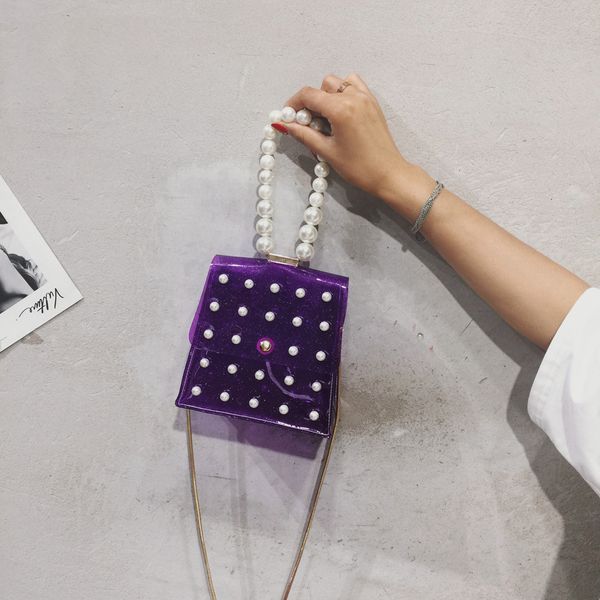 

summer fashion 2019 casual fashion girl pearl crossbody bags women cute waterproof messenger crossbody small square wild bag