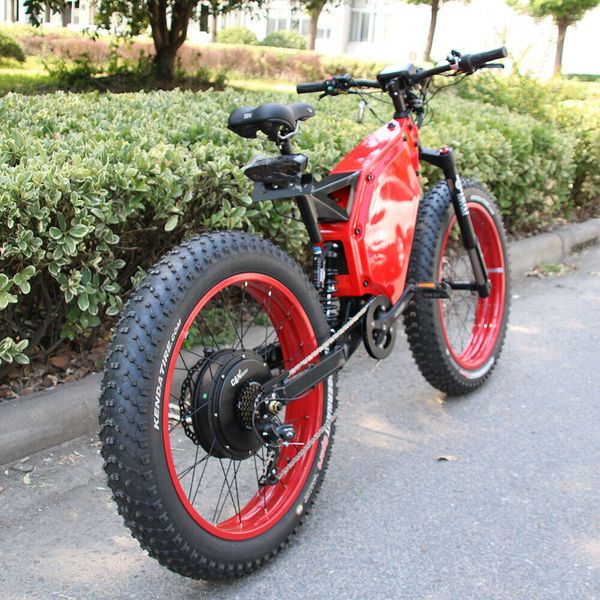 

very fat tire 5000w electric mountain bike 80km/h, Silver;blue