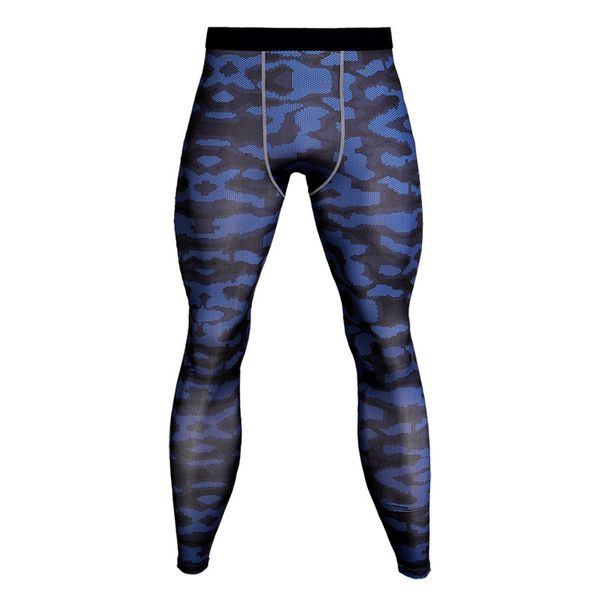 

men camouflage compression leggings gym fitness pants running sports tights jogging trousers male crossfit quick dry sportswear, Black;blue