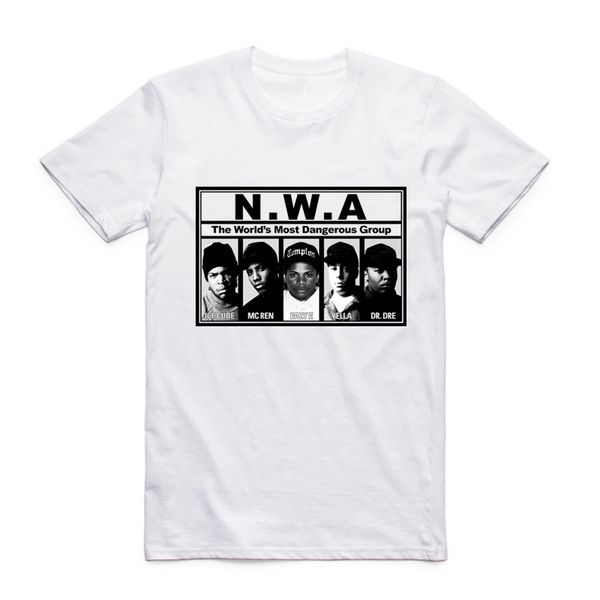 

fashion men print n.w.a straight outta compton t shirt o-neck short sleeves summer nwa hip hop cool streetwear tee swag, White;black