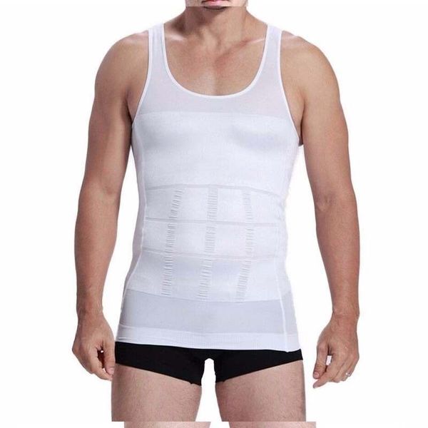 

fashion men shaper vest body slimming tummy belly waist girdle shirt shapewear underwear, Black;brown