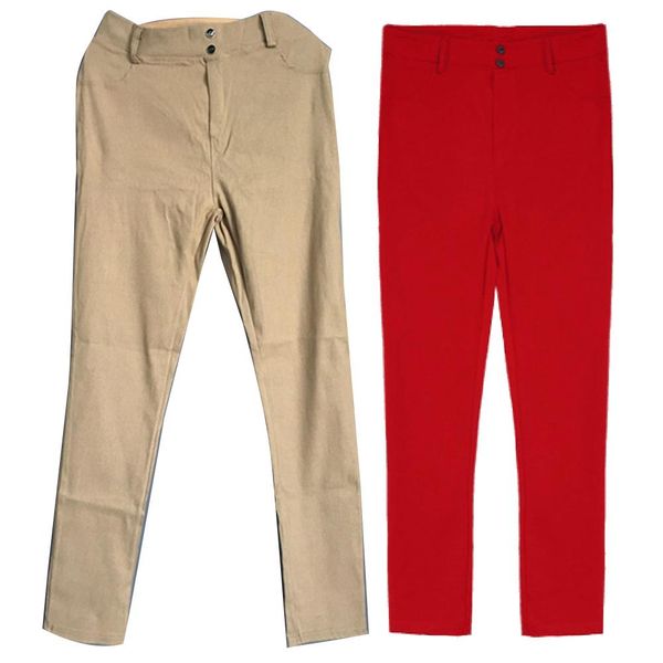 

casual women solid color stretchy pants skinny leggings pencil trousers, Black