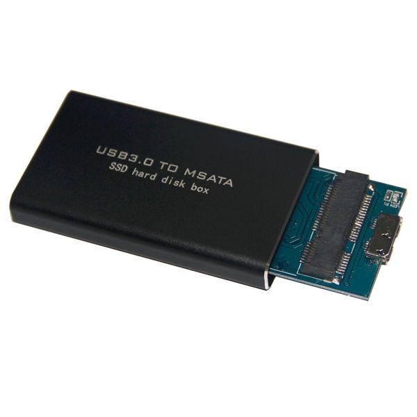 Freeshipping LS-721M Protable USB 3.0 PARA MSATA SSD Hard Disk Box Para 3060/3042 Computador PC Notebook Armazenamento De Memória Externa Com Cabo