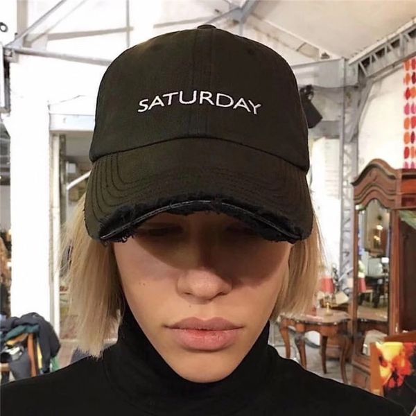 

ripped vetements hat men women week vetements monday to sunday baseball cap denim caps, Blue;gray