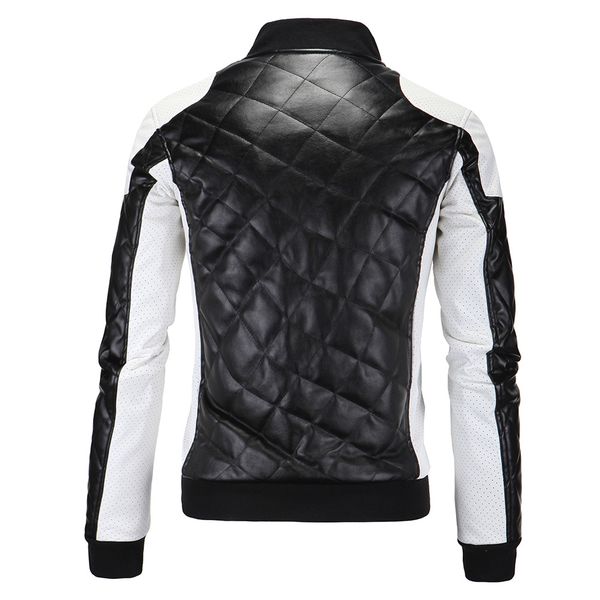 

2019 autumn new style selling casual men's leather coat trend washing pu stand collar leather jacket, Black