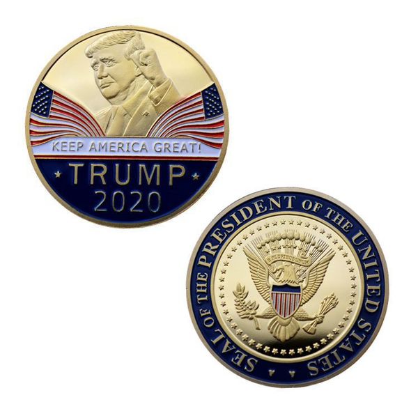 

позолоченный трамп металл craft монета знак 3d американский президент дональд валюты памятная коллекция монет подарки монеты xd20442