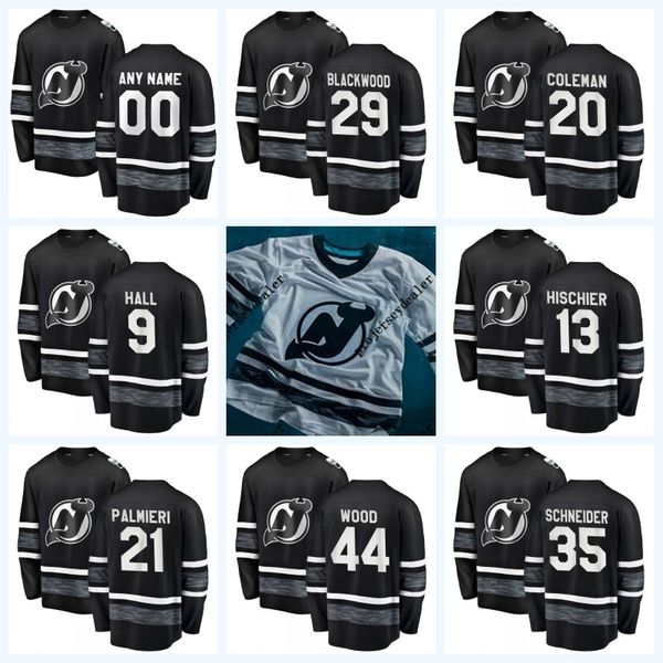 

Taylor Hall New Jersey Devils Nico Hischier Kyle Palmieri Miles Wood Patrick Maroon Marcus Johansson 2019 All-Star Game Hockey Jersey