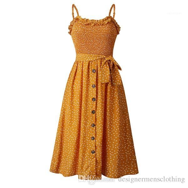 

neck money printed mid calf button bodycon dresses holiday fashion casual skirt night party clothing polka dot ruffle, White;black