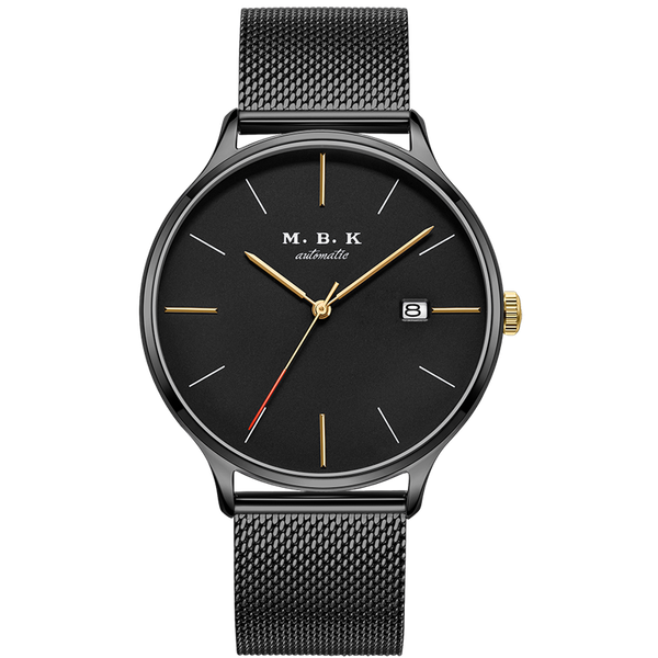 

mbk watch men nh35 mechanical movement set automatic self-wind stainless steel sapphire 5atm waterproof business men wrist, Slivery;brown