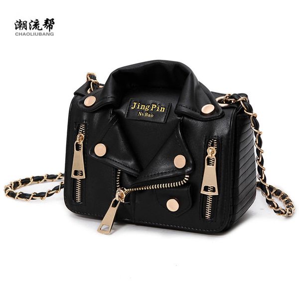

new european brand designer chain motorcycle bags women clothing shoulder rivet jacket bags messenger bag women leather handbags mx190726