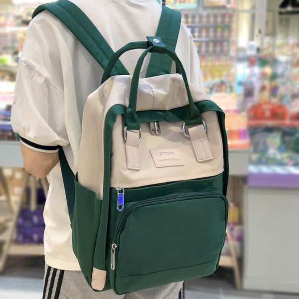 

student waterproof backpack female women vintage school bag girl nylon handle backpack harajuku book lady bag fashion new