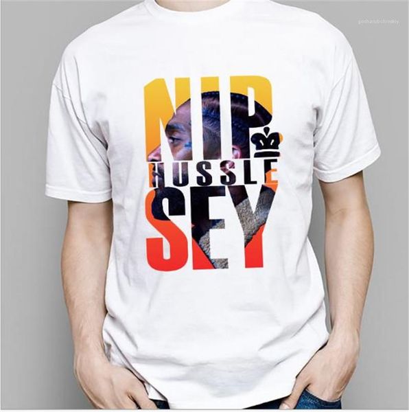 

tees short sleeved hombres male clothes 2020 nipsey hussle rapper tshirts mens designer summer white printed casual, White;black