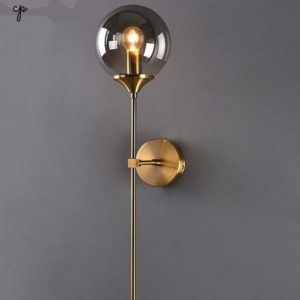 

modern glass wall lamp bedroom bathroom mirror lights nordic indoor luminaire e14 gold led wall light fixtures for home decor