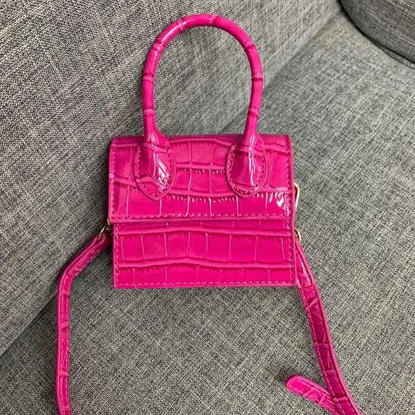 

new crocodile pattern leather shoulder bags trendy ladies mini flap pink bag small handbags for women
