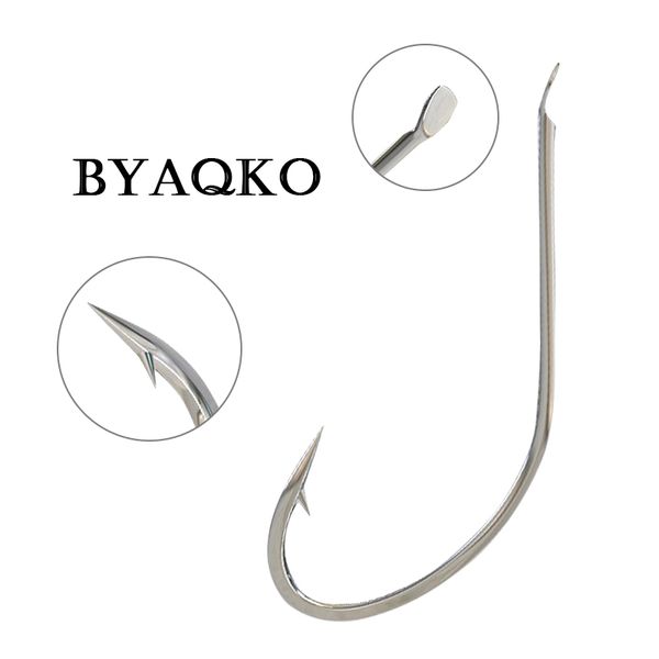

100pcs/lot barbed fishing hooks sliver circle high carbon steel sharpened bait tackle strong fishhook sizes 1# 2# 3# 4# 5# 6# 7#
