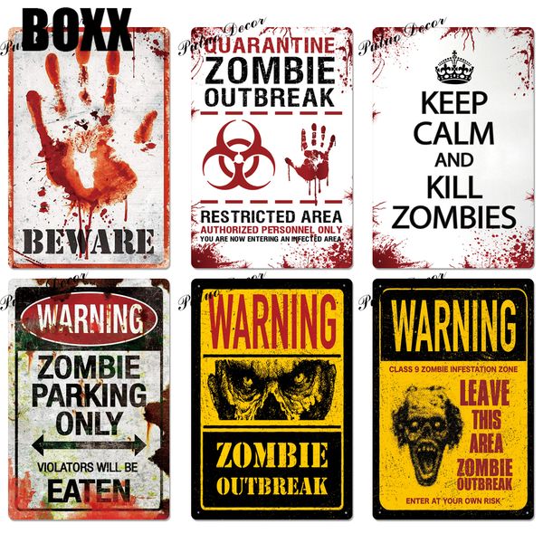 

zombie metal sign tin sign plaque metal vintage wall decor for bar pub club man cave metal signs tin signs (20x30cm) art painting