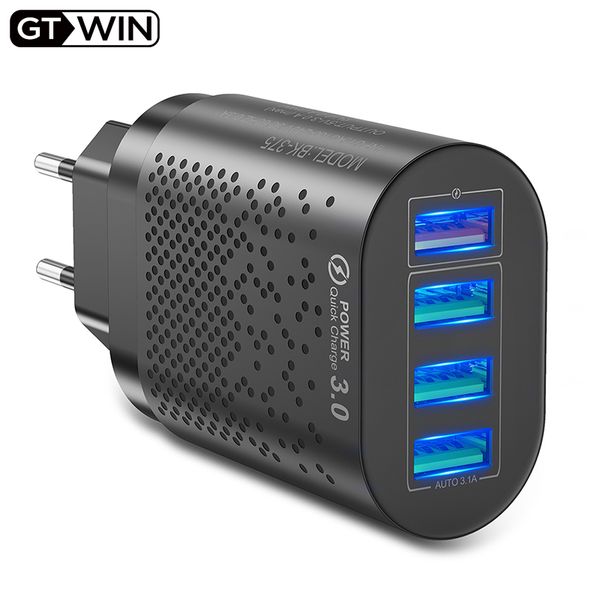 

gtwin usb charger 4 port quick charge 3.0 universal charge adapter for iphone samsung huawei xiaomi phone fast charging station