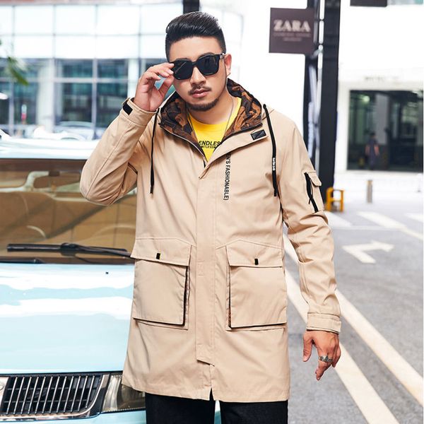 

windbreaks 2020 mens jackets spring autumn cargo outdoor sport casual army clothes trench coat windproof waterproof, Tan;black